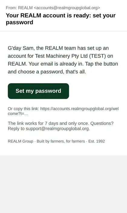 Step 1: Tap the link REALM sent you